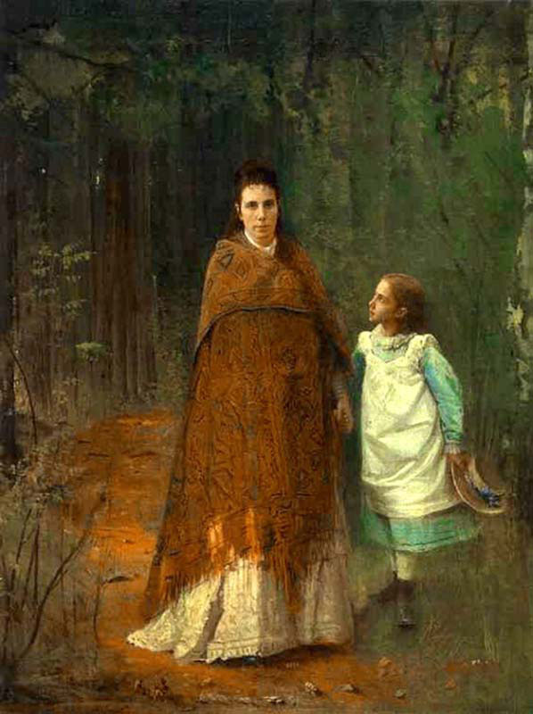 In The Park The Artist’s Wife And Daughter